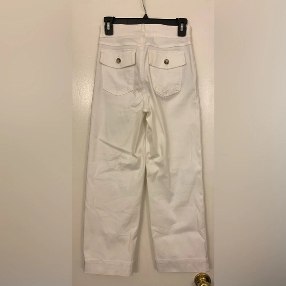 SPANX Twill Cropped Wide Leg Pant Bright White Size Small - Picture 5 of 7
